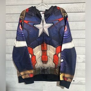 MARVEL Avengers Captain America Hoodie Sweatshirt with Cut out Eyes Size XL